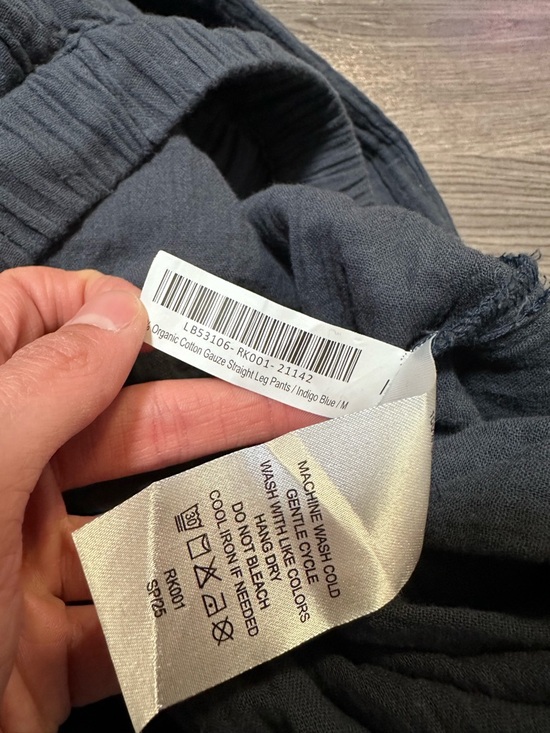 Quince Organic Cotton Gauze Straight Leg Pants Indigo Blue New With Tags Medium - Picture 5 of 6